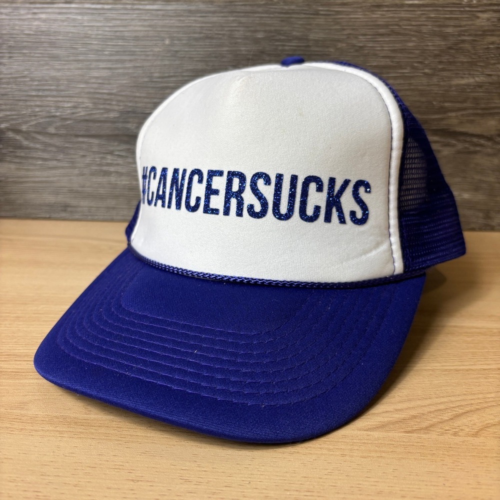 Cancers Sucks Hat Cap Womens Purple Trucker Ladies Adjustable - Picture 5 of 11